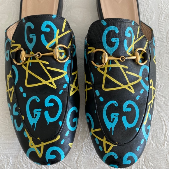 GUCCI Princetown horsebit Stars GG Slipper Mules Loafer - Picture 5 of 13